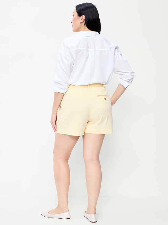 Short chino authentique à taille haute, entrejambe de 6 cm