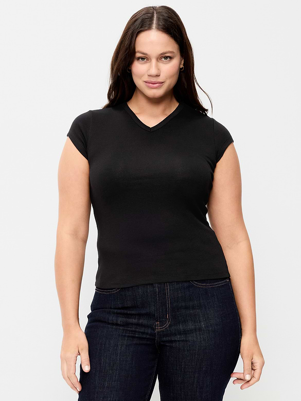 Snug High V-Neck T-Shirt
