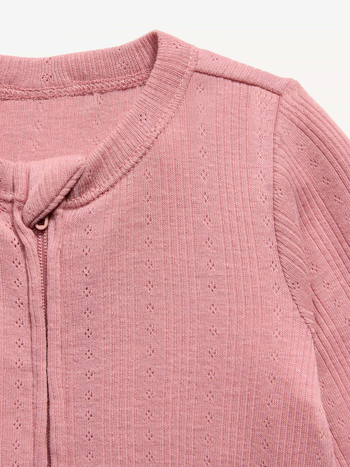Image number 2 showing, Pointelle-Knit 2-Way-Zip Sleep & Play Footed One-Piece for Baby
