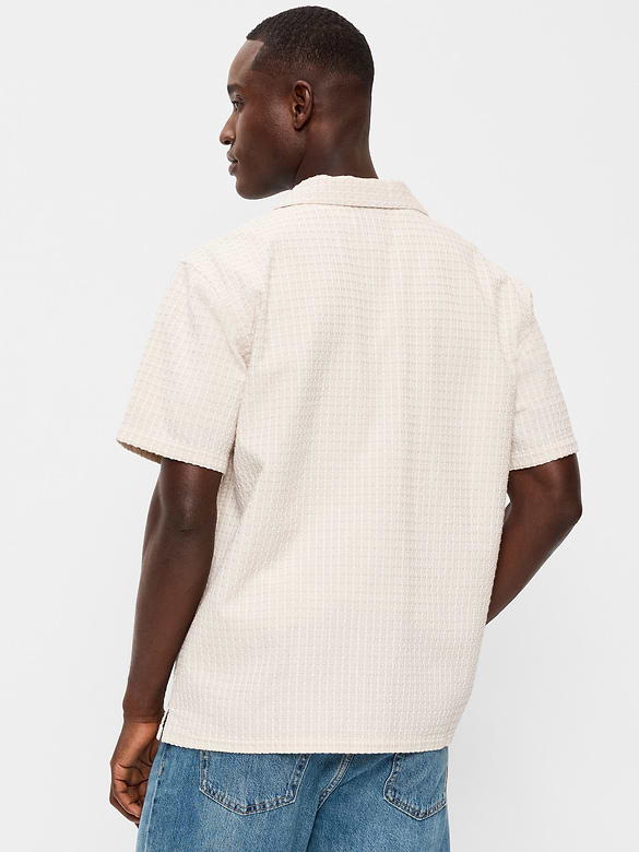 Chemise de vacances en jacquard texturé à manches courtes