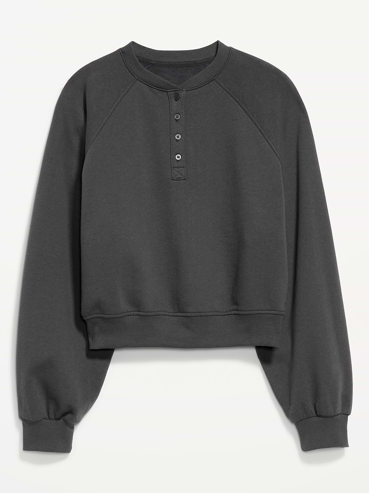Image number 4 showing, SoComfy Oversized Button-Front Sweatshirt