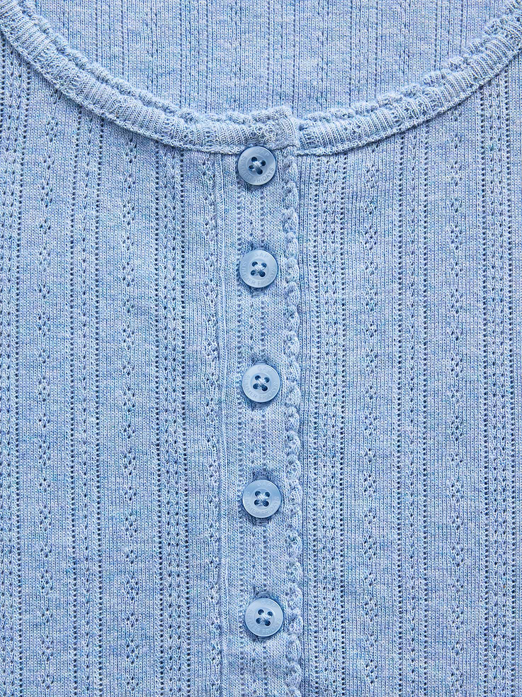 Image number 4 showing, Gap × Summer Fridays Pointelle Henley PJ Top