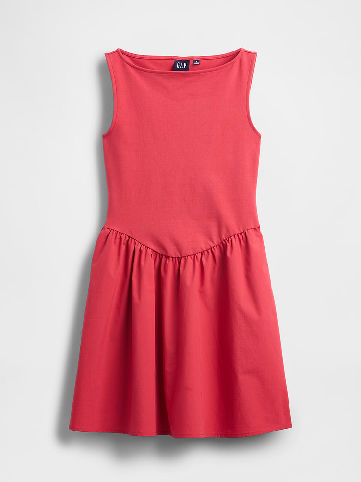 Image number 5 showing, Mixed Media Drop-Waist Mini Dress
