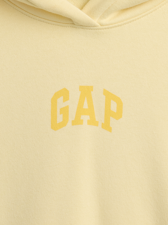 VintageSoft Oversized Crop Logo Hoodie