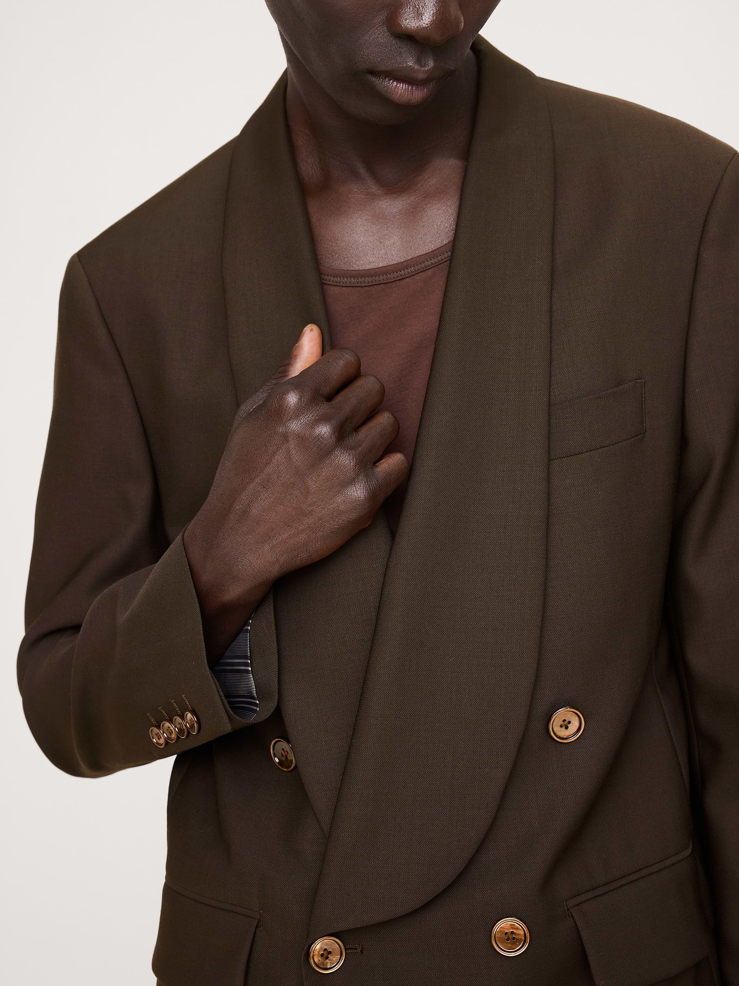 Image 4 of 7, Relaxed Italian Barathea Tuxedo Jacket