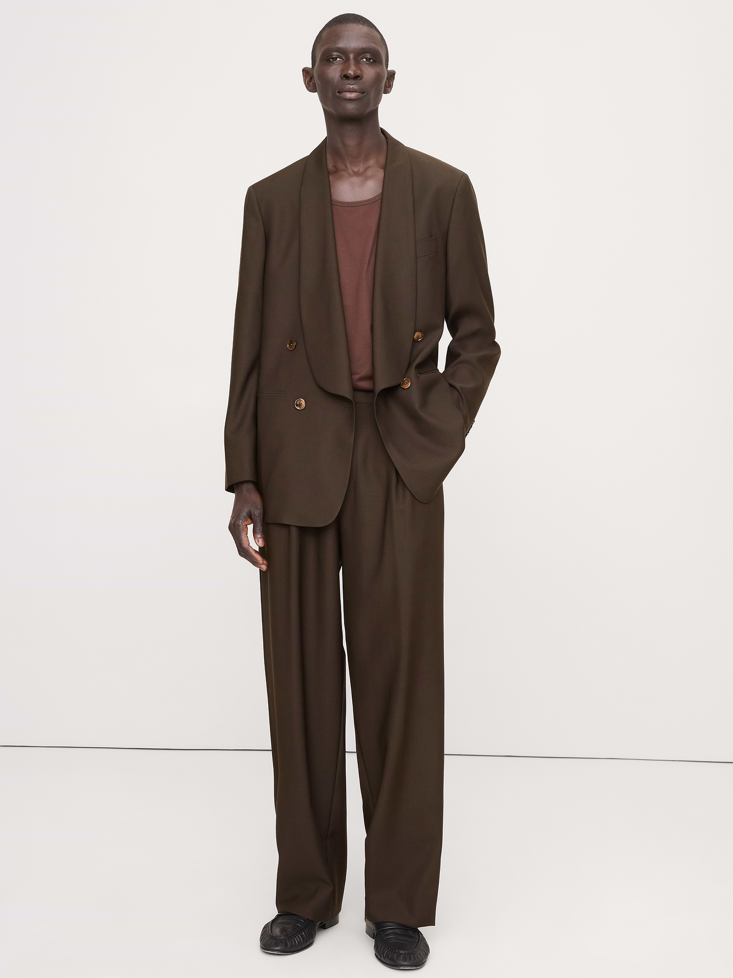Image 6 of 7, Relaxed Italian Barathea Tuxedo Jacket