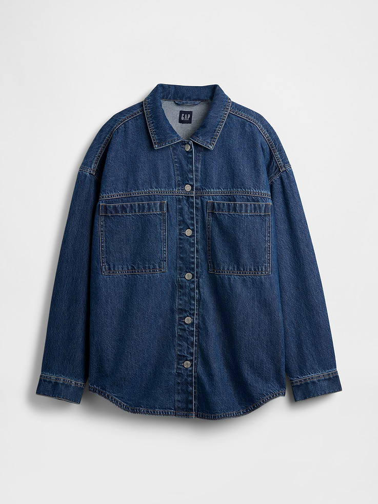 Image number 5 showing, Denim Oversized Shirt Jacket