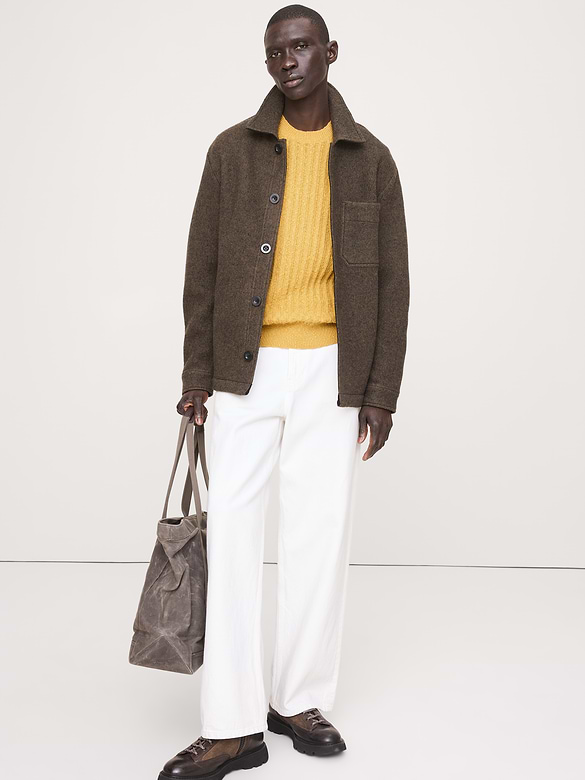 Cotton-Linen Blend Crew-Neck Sweater