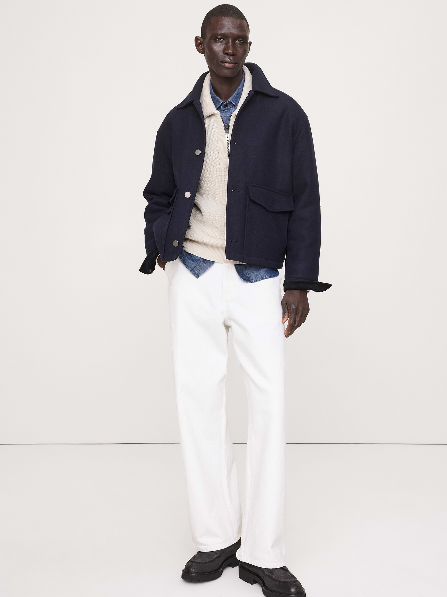 Image number 3 showing, Cotton Ribbed Zip Sweater Polo