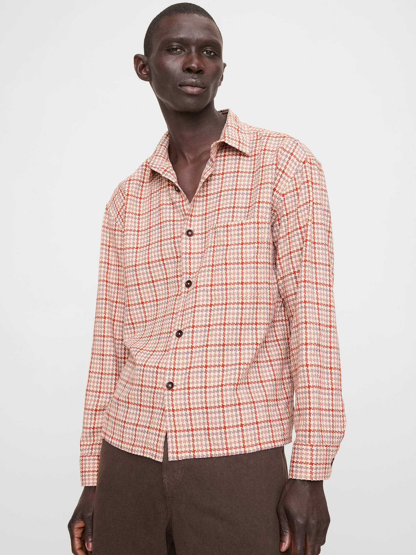 Image number 1 showing, Relaxed-Fit Houndstooth Shirt