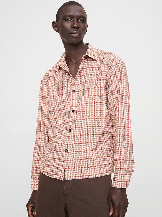 Relaxed-Fit Houndstooth Shirt