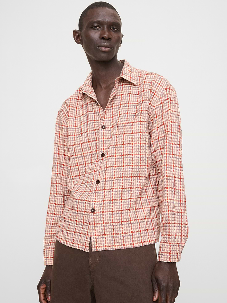 Relaxed-Fit Houndstooth Shirt