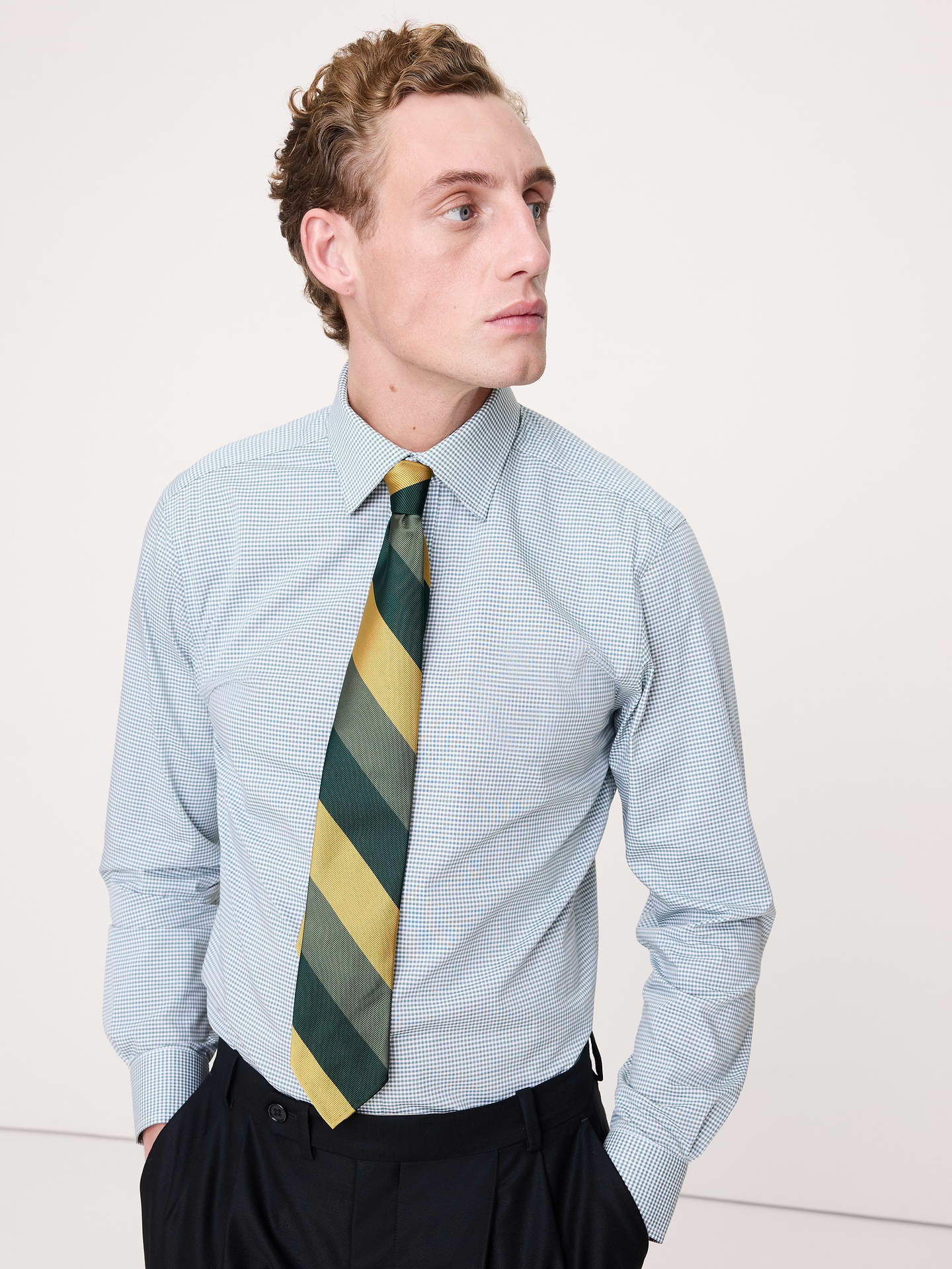 Image number 1 showing, Standard-Fit Wrinkle-Resistant Dress Shirt