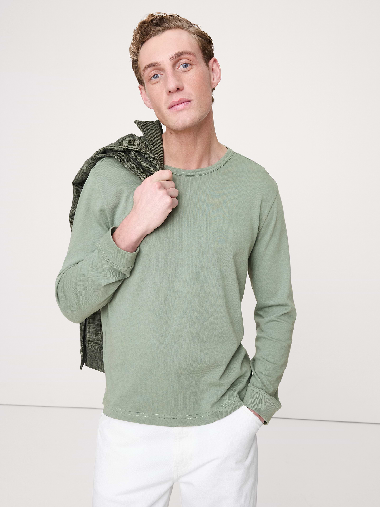 Image number 1 showing, Cotton Jersey Long-Sleeve T-Shirt