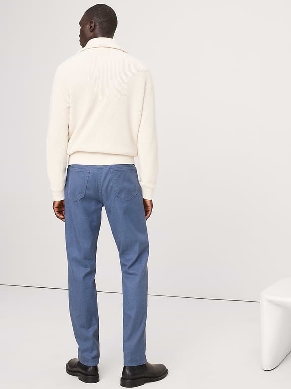 Pantalon Voyageur étroit en lin et coton