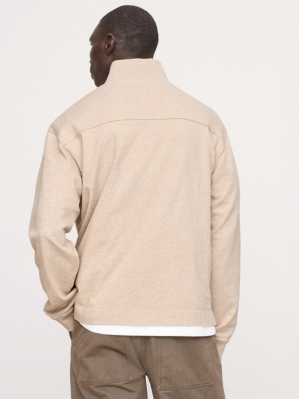 Cotton Fleece Mock Neck Sweatshirt