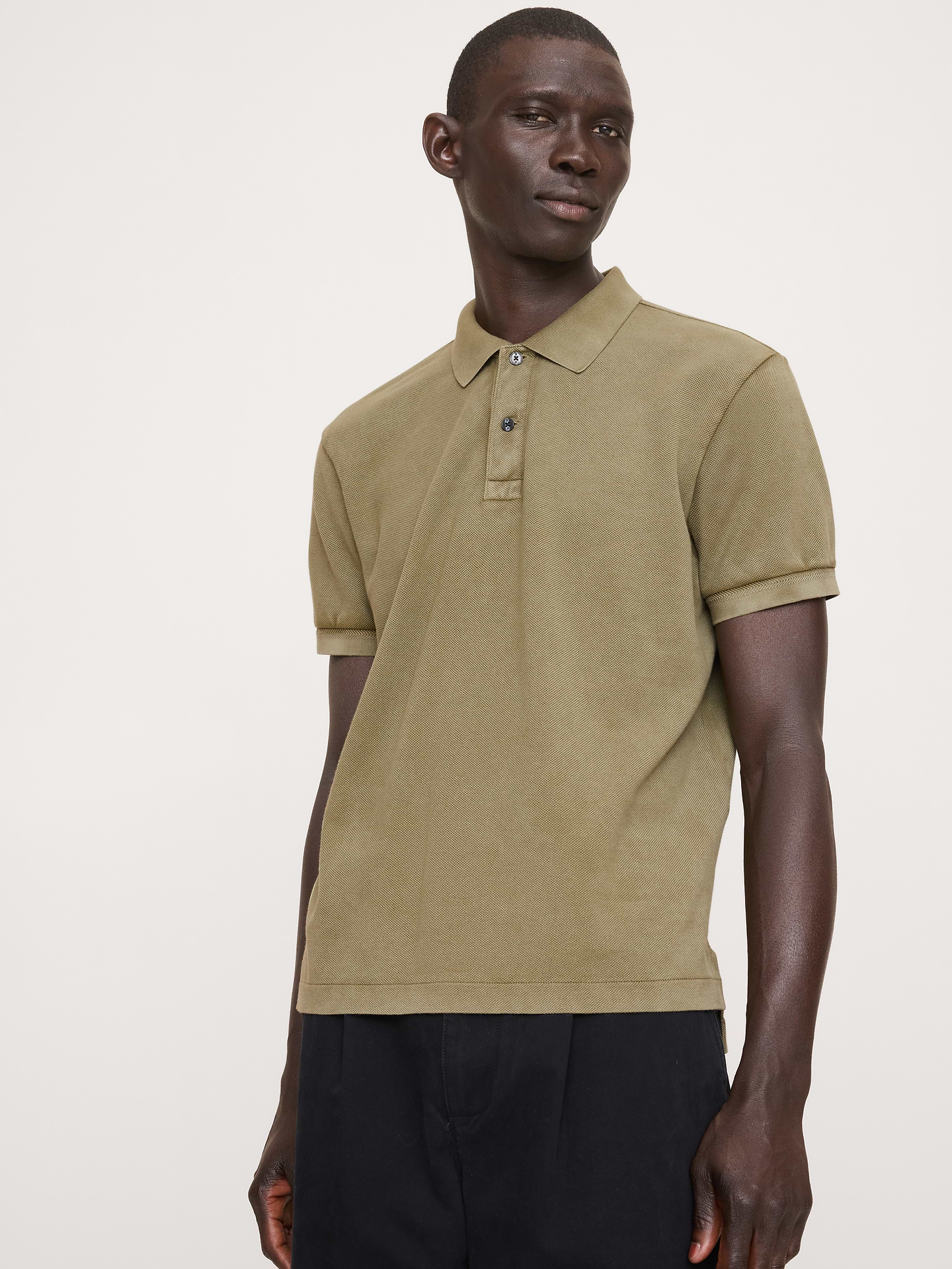 Image number 1 showing, Sueded Cotton Pique Polo