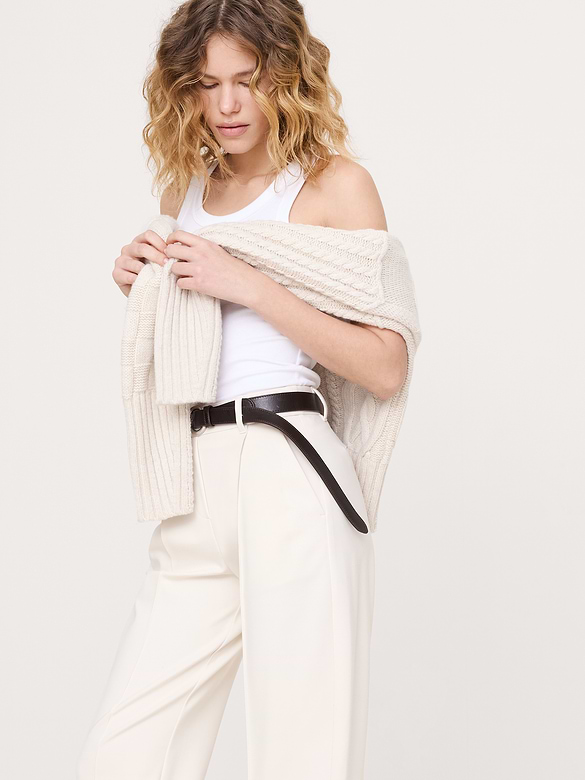 High-Rise Slim Drapey Ponte Pull-On Pant