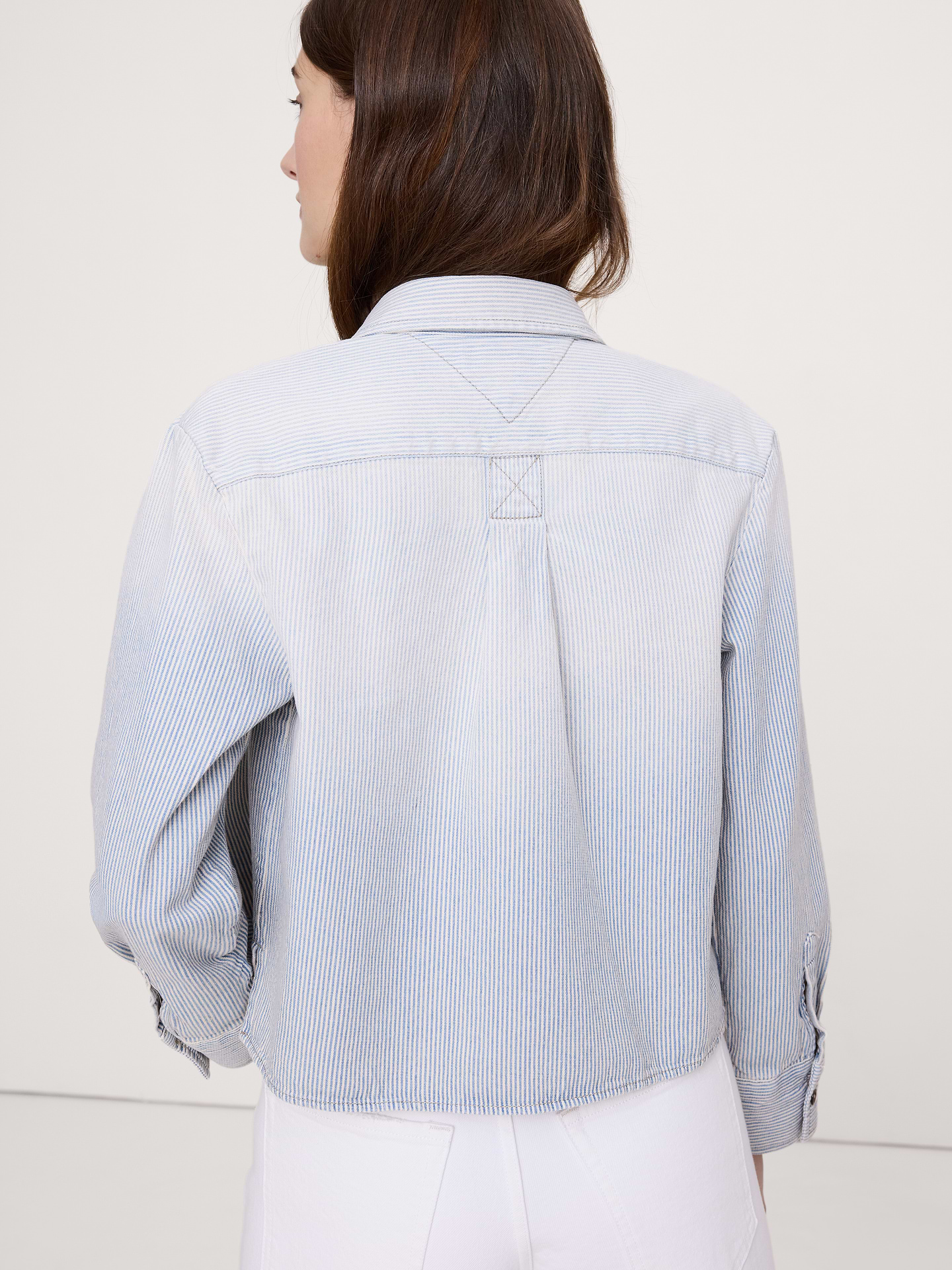 Image number 2 showing, Denim Cropped Utility Shirt
