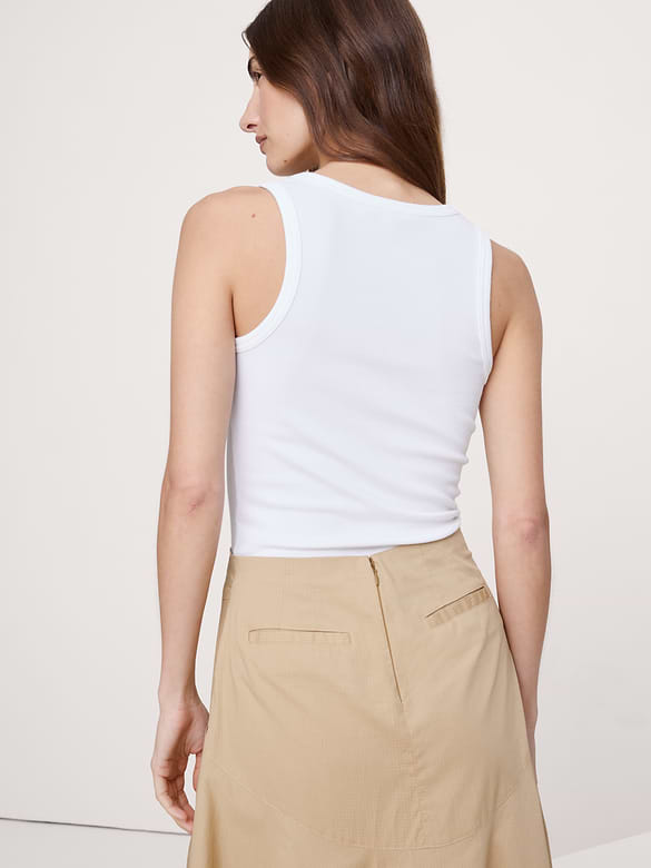 Ribbed Scoop-Neck Tank