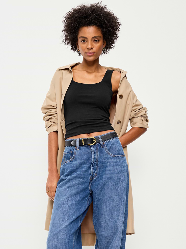 Image number 3 showing, Hug Double-Layer Scoop-Neck Tank Top