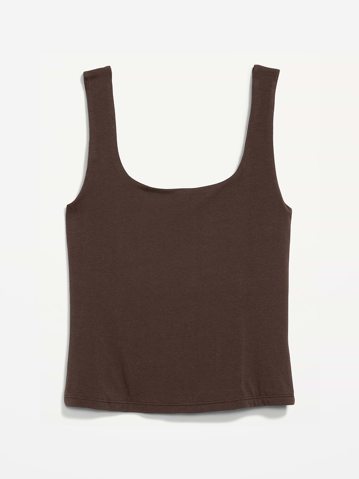 L'image numéro 5 présente Camisole à encolure dégagée en tissu sculptant double épaisseur