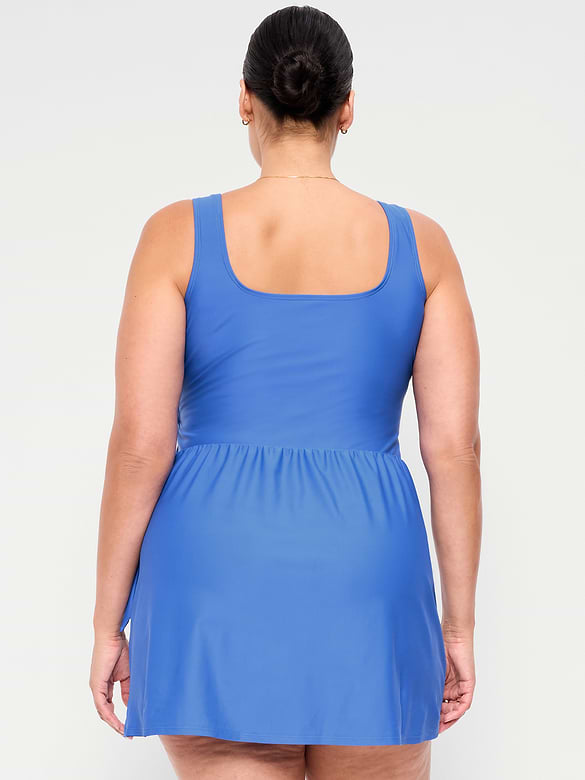 Matte Side-Tie Swim Dress