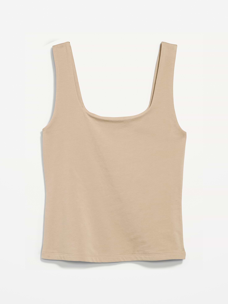 L'image numéro 5 présente Camisole à encolure dégagée en tissu sculptant double épaisseur