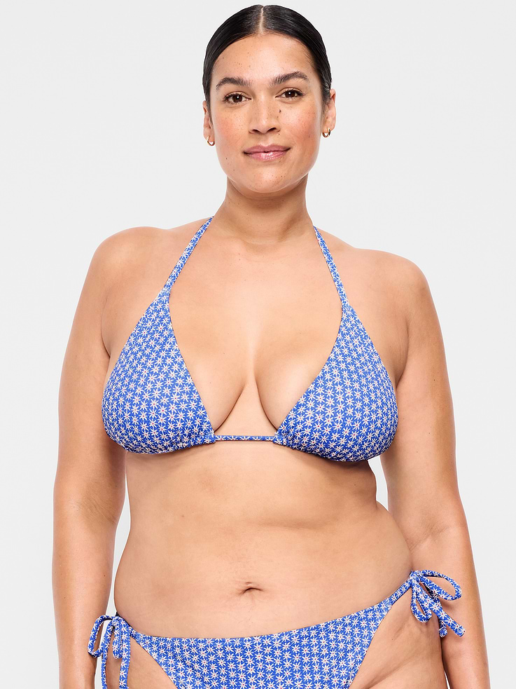 Image number 7 showing, Pique Triangle String Bikini Swim Top