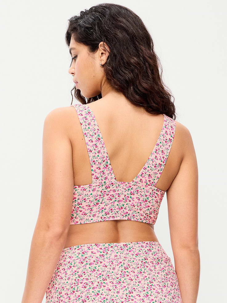 Image number 6 showing, Pique Longline Bikini Swim Top