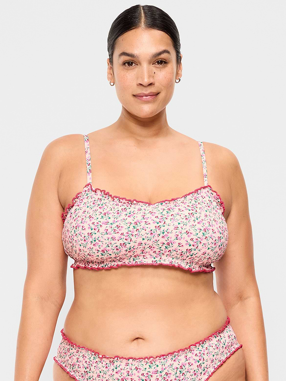 Scoop-Neck Ruffle Swim Top