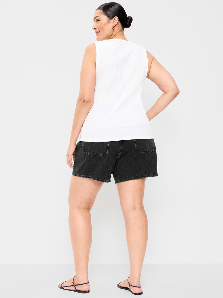 Image 8 of 9, High-Waisted Wow Baggy Jean Shorts -- 5-inch inseam