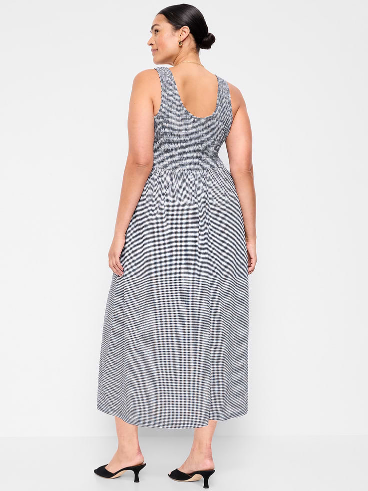 Image number 9 showing, Fit & Flare Lightweight Smocked-Bodice Midi Dress