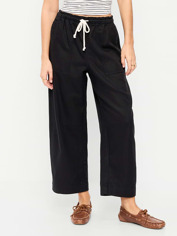 High-Waisted Utility Ankle Pants