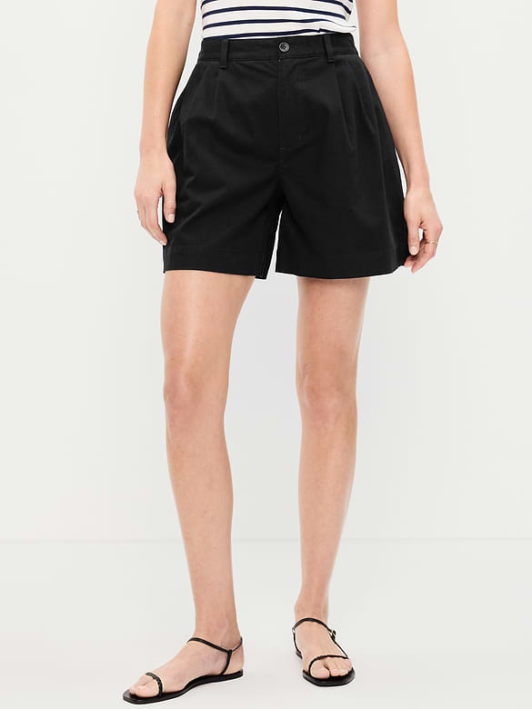 Short chino authentique à taille haute, entrejambe de 6 cm