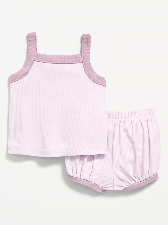 Ensemble de camisole et short côtelés pour bébé