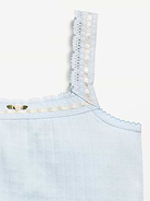 Image number 4 showing, Fitted Lace-Trim Pointelle Tank Top for Girls