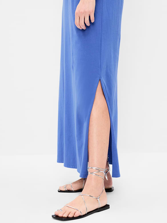 Vintage Crew-Neck Maxi Dress