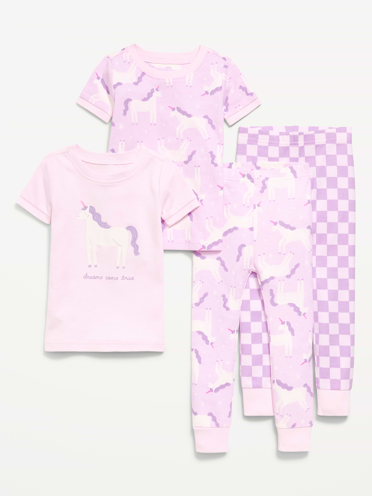 Printed Snug-Fit 100% Cotton Pajama 4-Piece for Toddler & Baby
