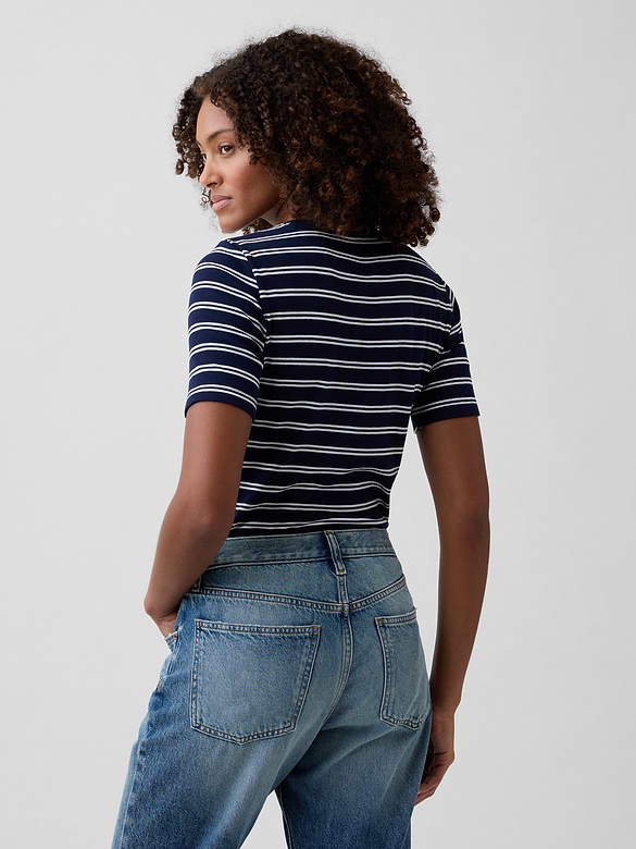 Modern Ribbed Crewneck T-Shirt