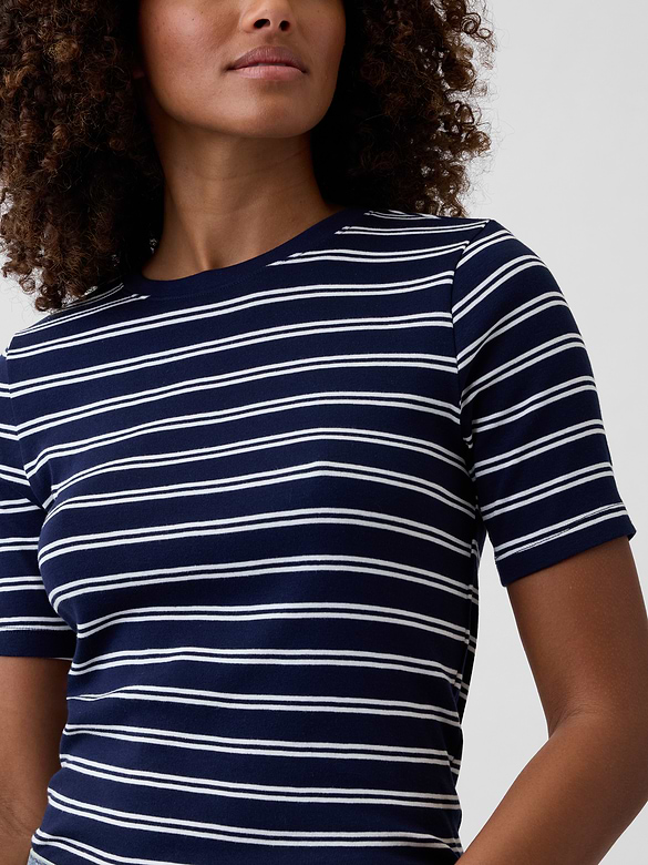 Modern Ribbed Crewneck T-Shirt