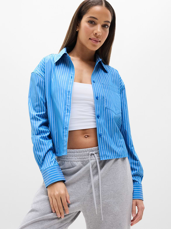 Midday Cropped Poplin Shirt