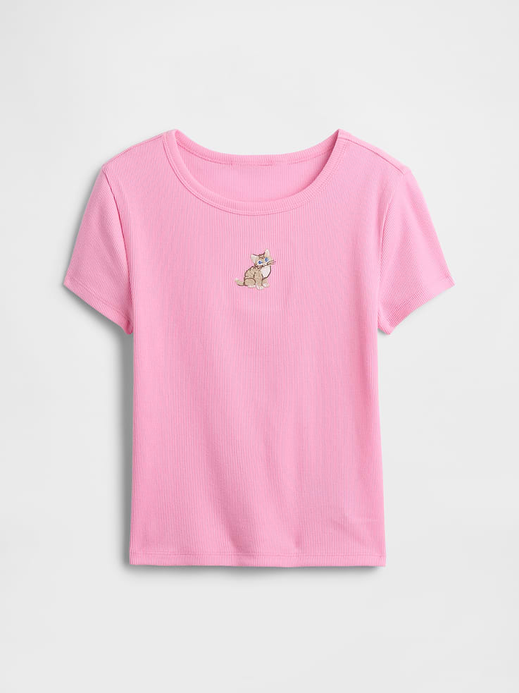 Image number 1 showing, Kids Ribbed Crewneck T-Shirt
