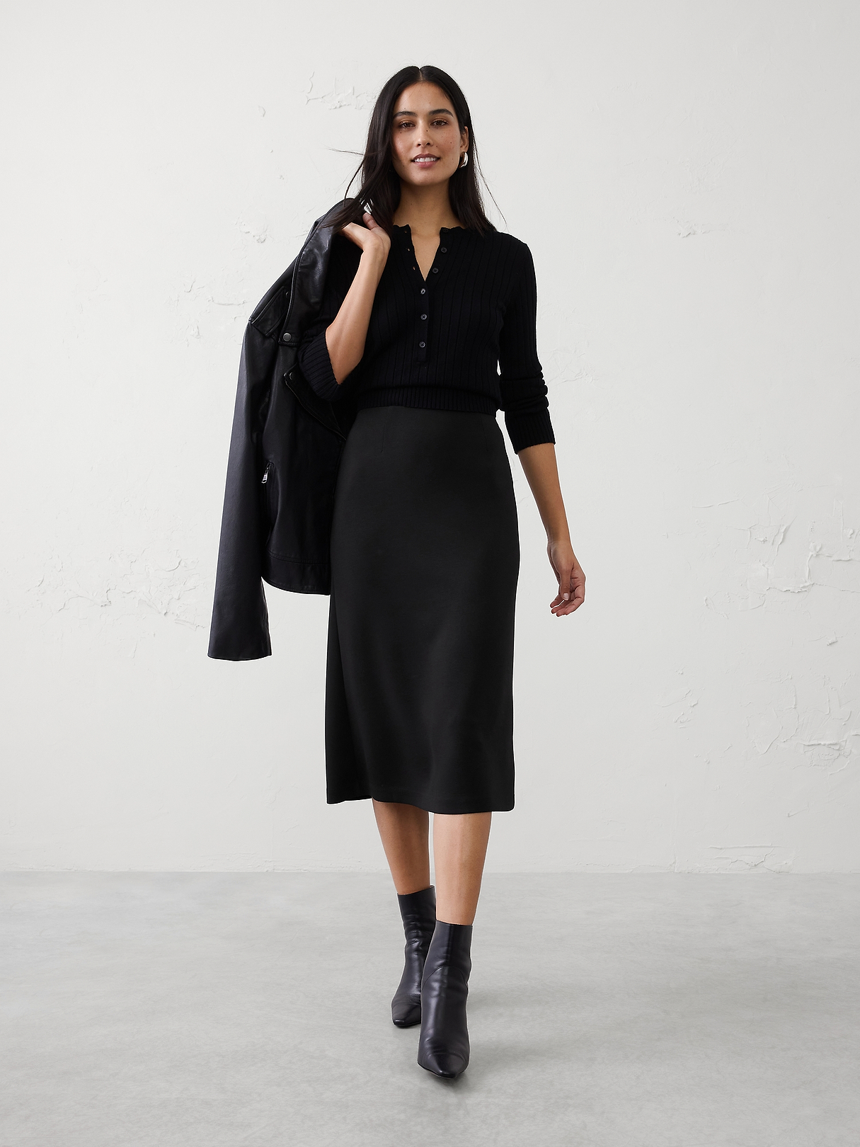 Soft Touch Midi Skirt | Banana Republic Factory