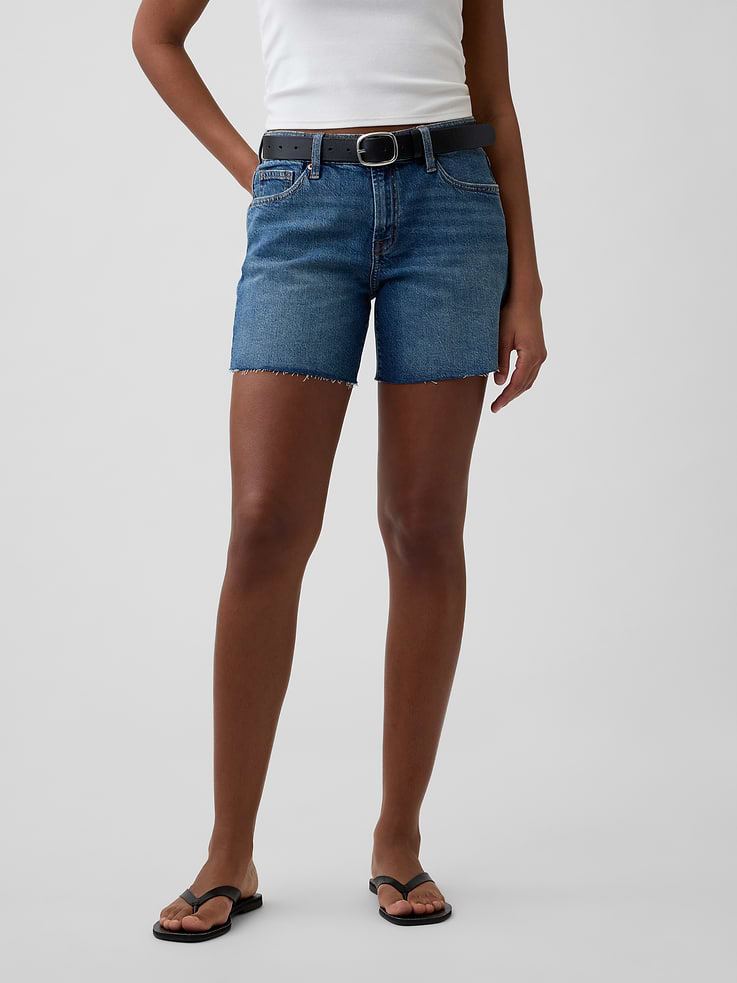 Image number 2 showing, 5" Mid Rise Soft Denim Shorts