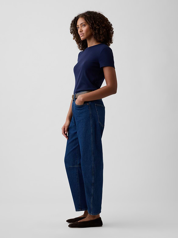 High Rise Barrel Jeans