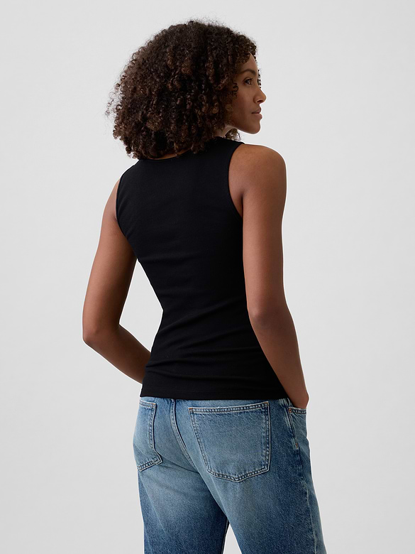 Ribbed Gap Logo Scoopneck Tank Top