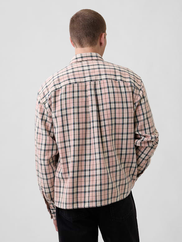 Twill Straight-Hem Shirt