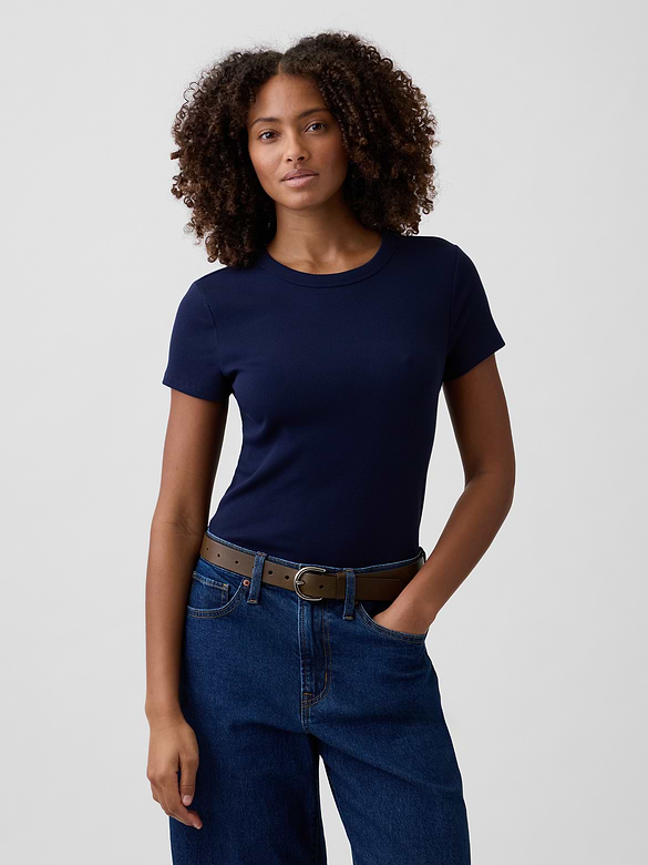 Essential Ribbed Crewneck T-Shirt