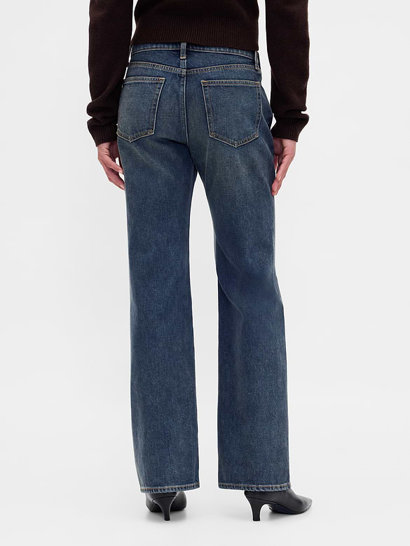 Mid Rise Rigid Relaxed Flare Jeans